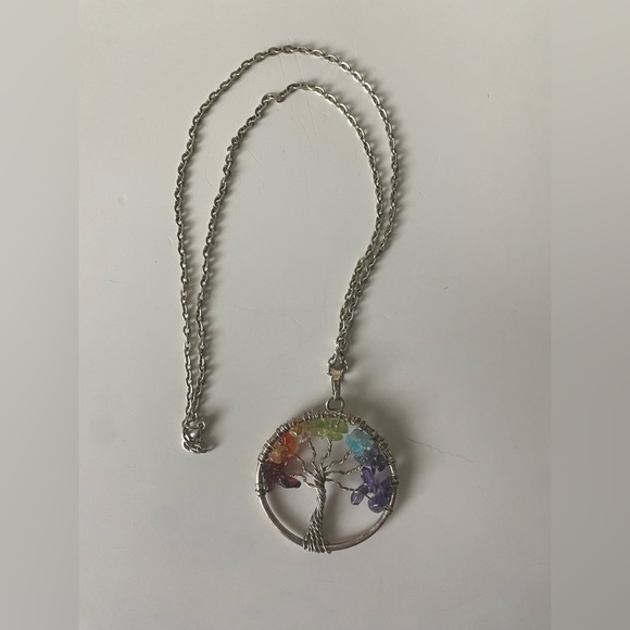 Tree of Life Chakra Gems Pendant Necklace - Picture 4 of 4
